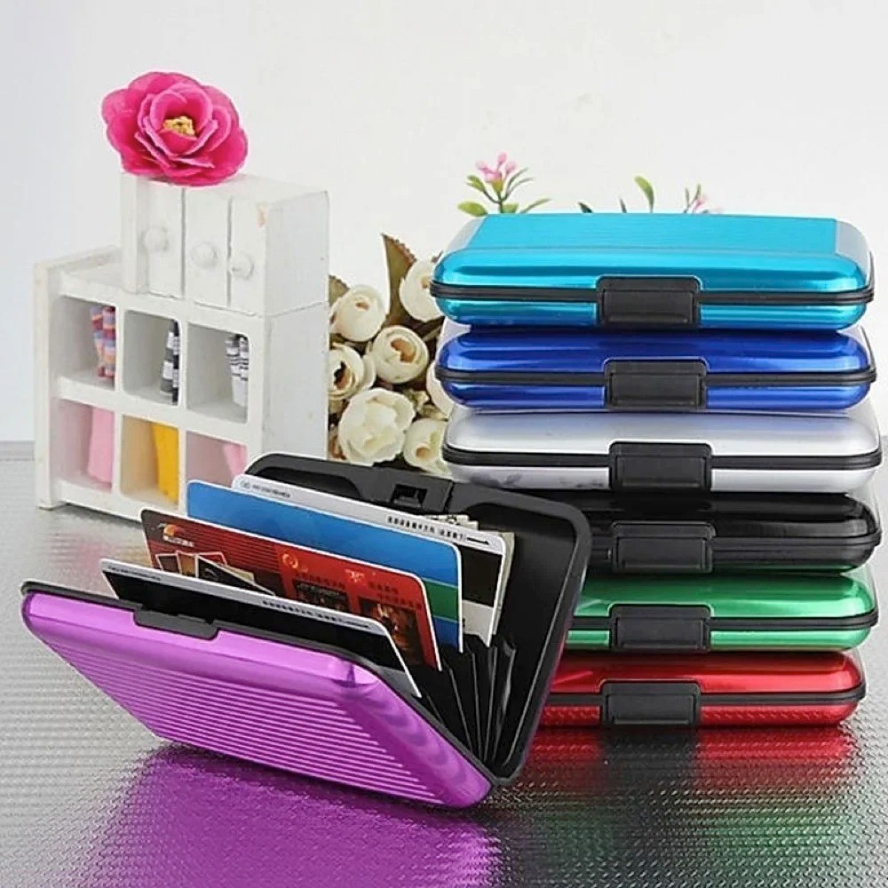 Aluminum Metal Wallet Business ID Credit Card Case Holder Anti RFID Scanning USA