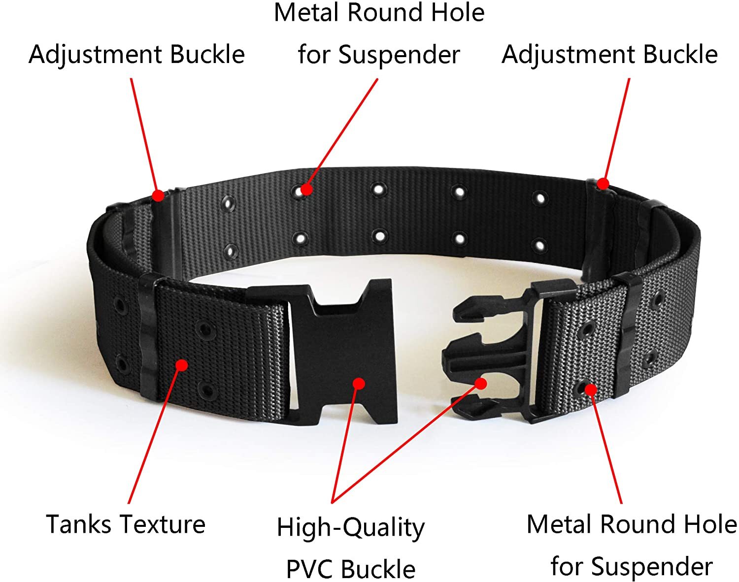 Men’s Heavy-Duty Tactical Nylon Belt – Police Security & Work Utility Gear Belt