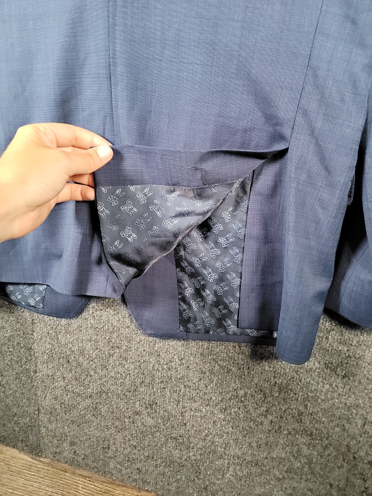 Psycho Bunny Jacket Mens 42R Blue Navy Wool Blazer 2 Button Business Casual