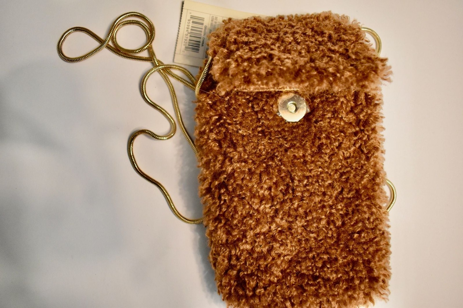 A New Day Brown Faux Fur Crossbody Phone Bag