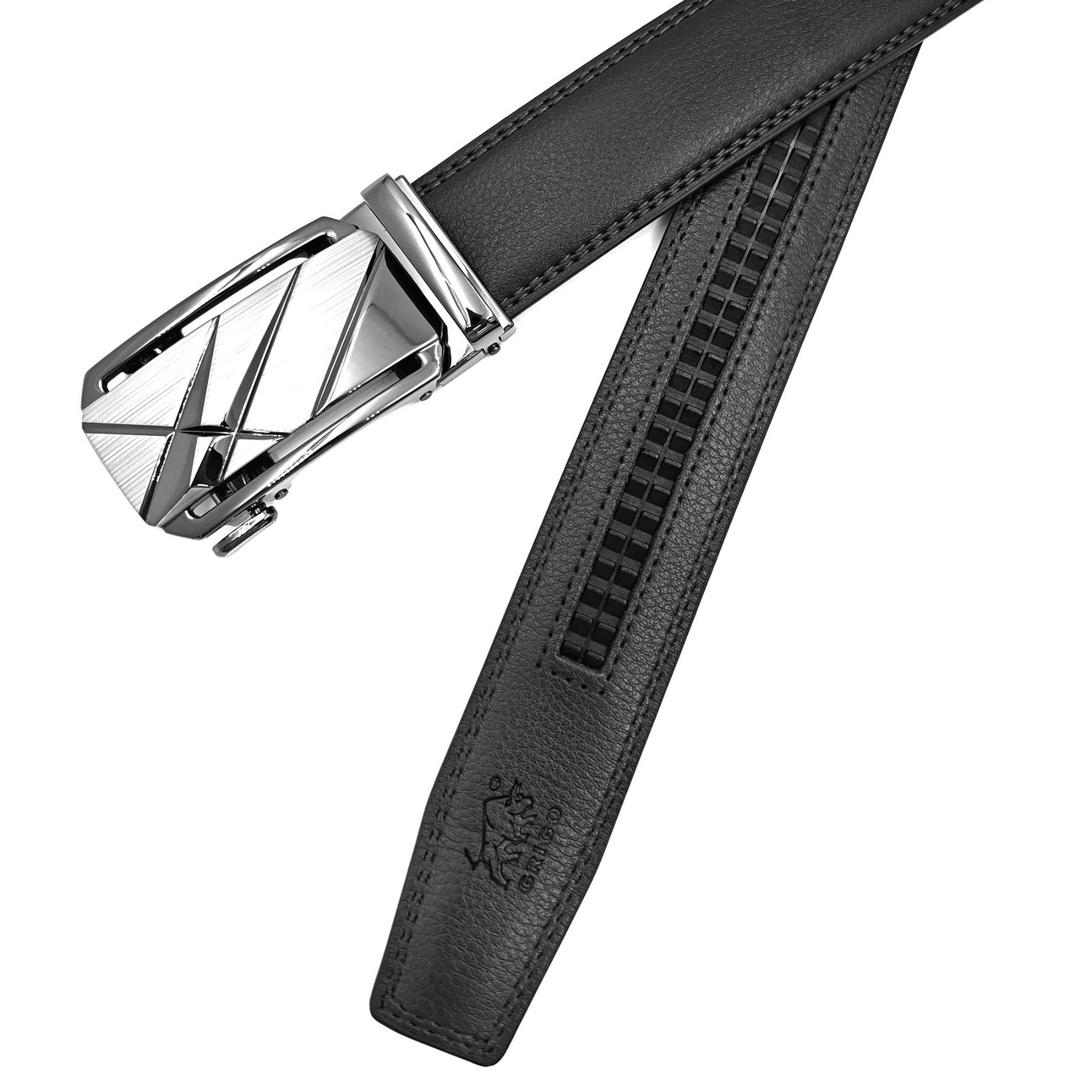 Genuine Leather Mens Ratchet Belt Belts For Man Adjustable Automatic Buckle