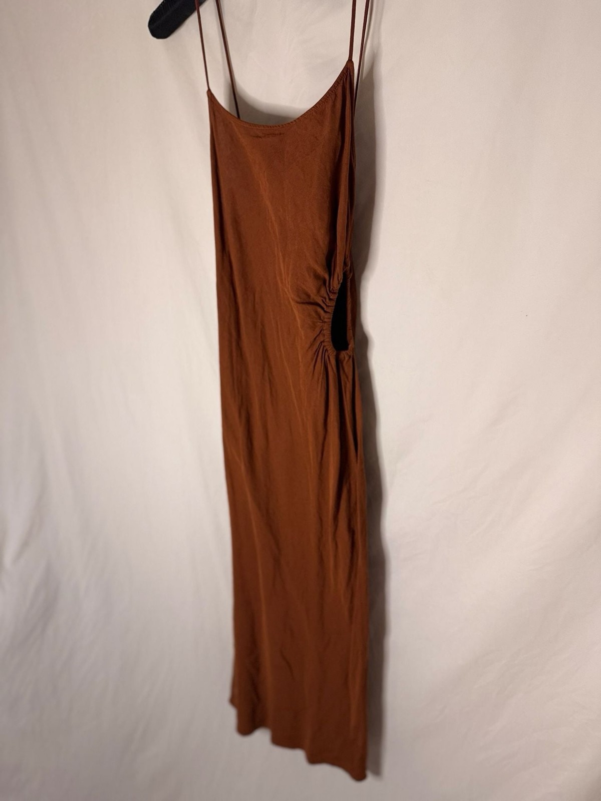 ZARA – Midi Dress with Cut Out – Brown – Size M
