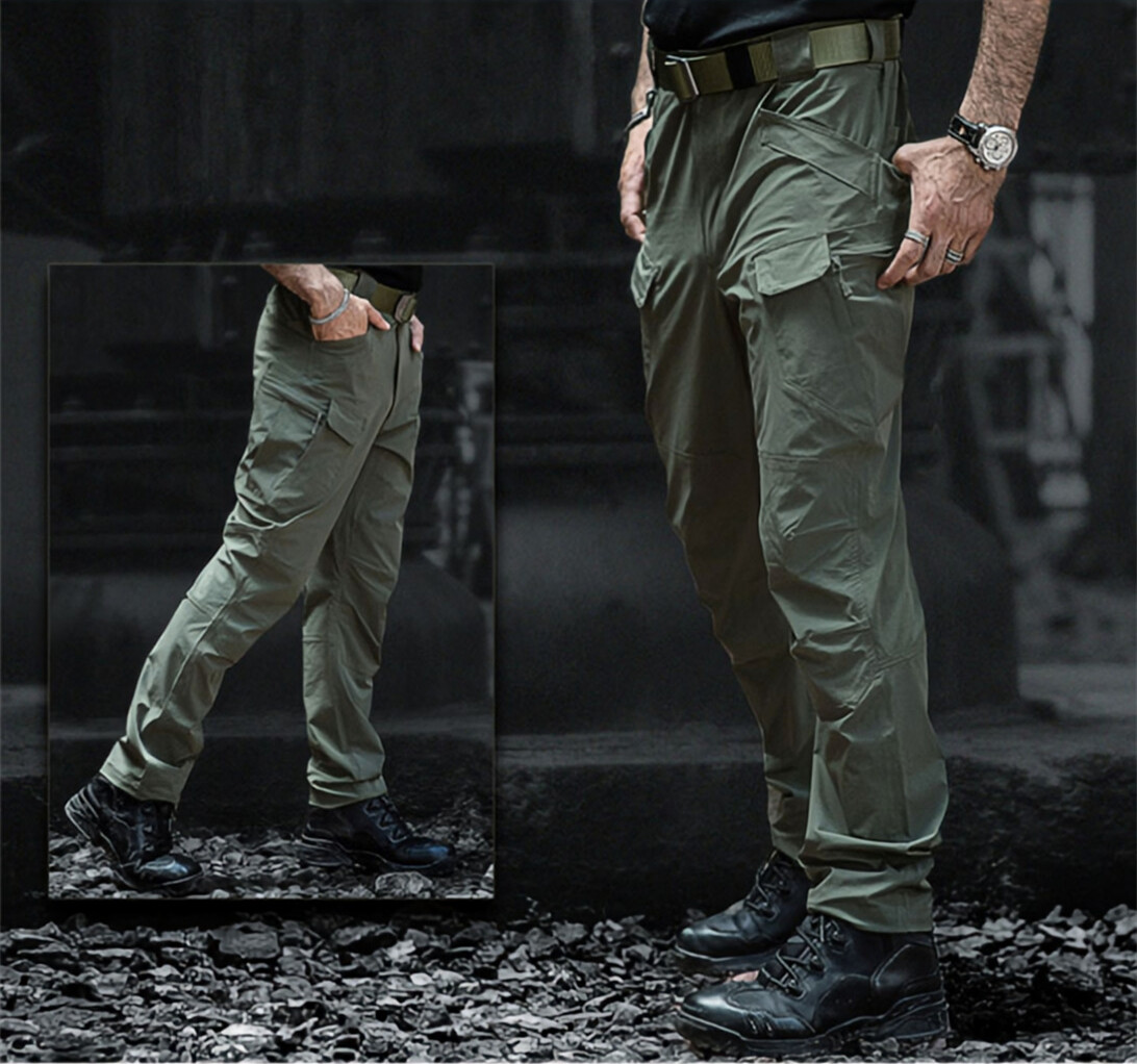 Mens Cargo Pants Tactical Waterproof Work Trousers Outdoor Hiking Combat Pants
