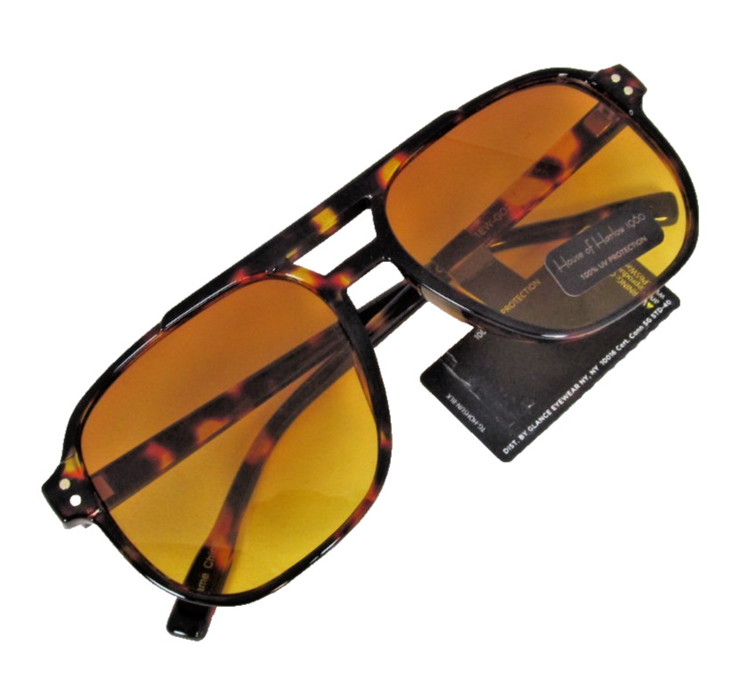 HOUSE OF HARLOW by Nicole Richie Tortoise Shell Aviator Sunglasses Amber Lenses