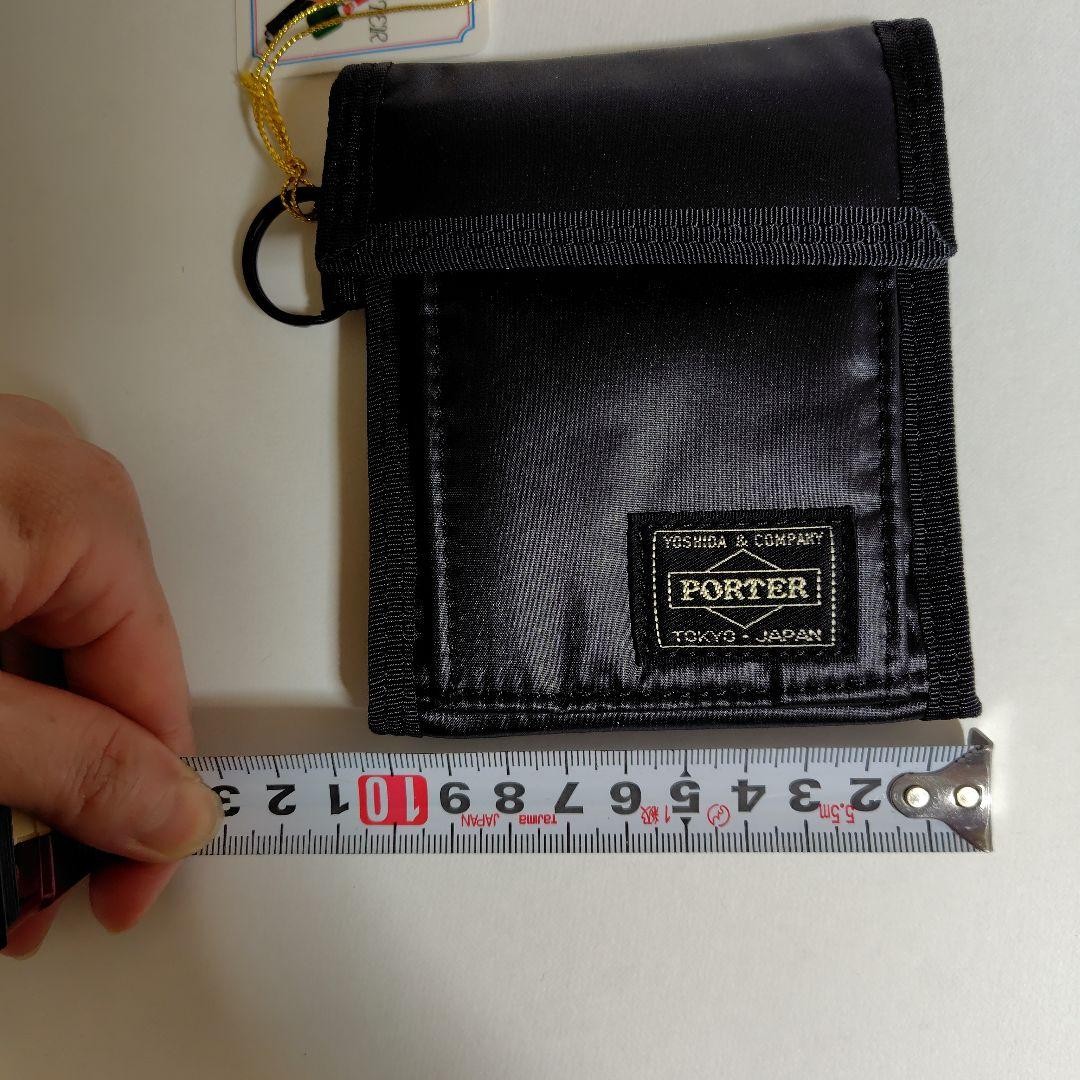 Porter Capsule Wallet Used Damaged Keychain Mesh Pouch Included