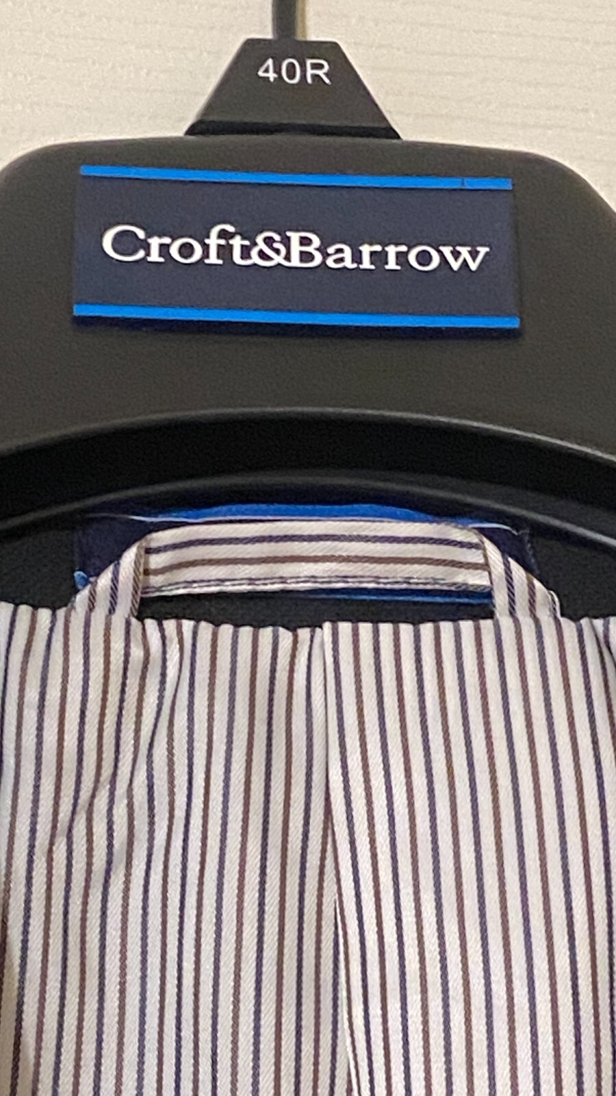 Croft & Barrow Men’s Classic Fit Sport Coat Jacket 40R Black 2-Button Polyester