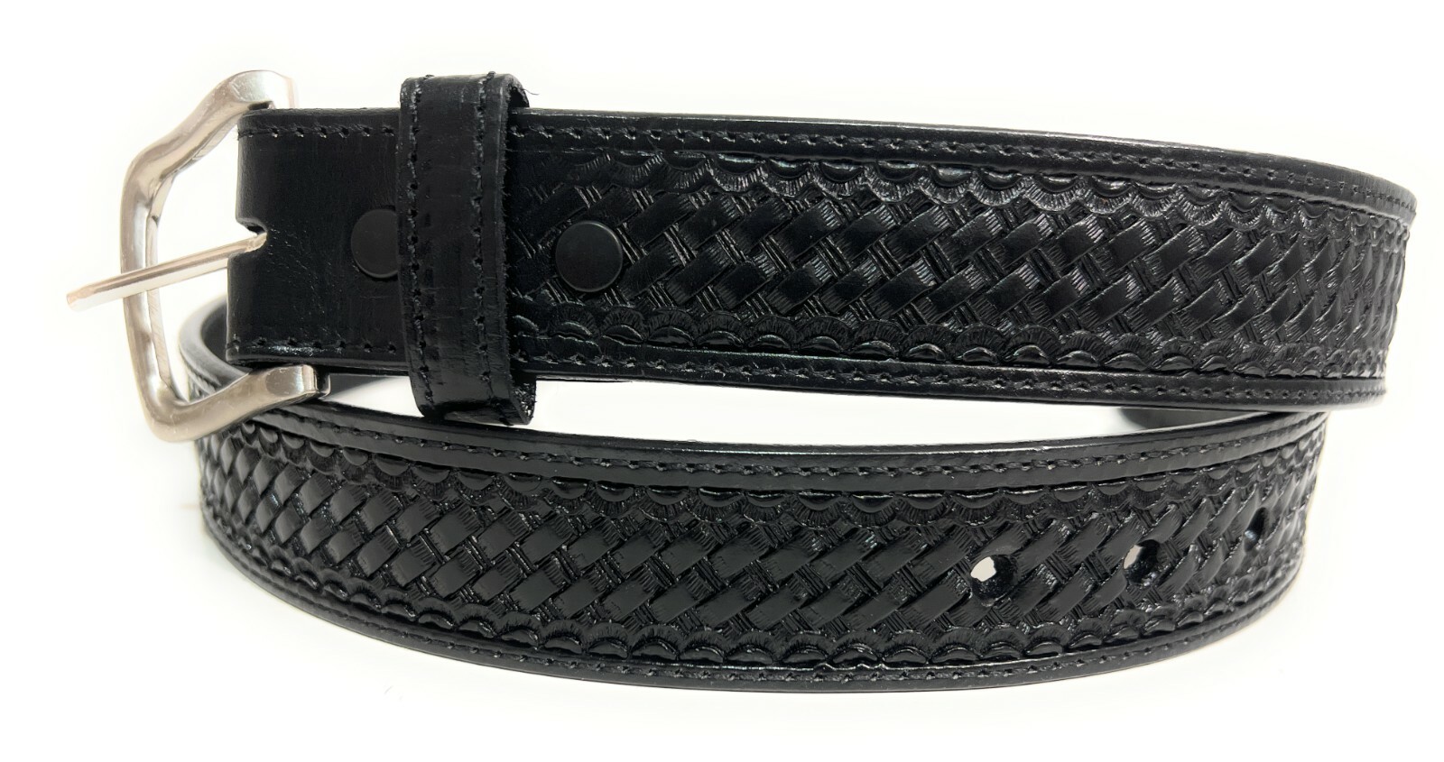 MEN’S HEAVY DUTY BASKET WEAVE WESTERN CASUAL OR WORK LEATHER BELT