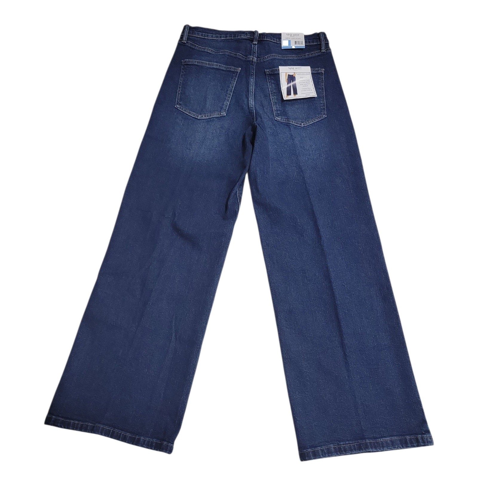 Nine West Women’s High Rise Heavyweight Pockets Wide Leg Jeans