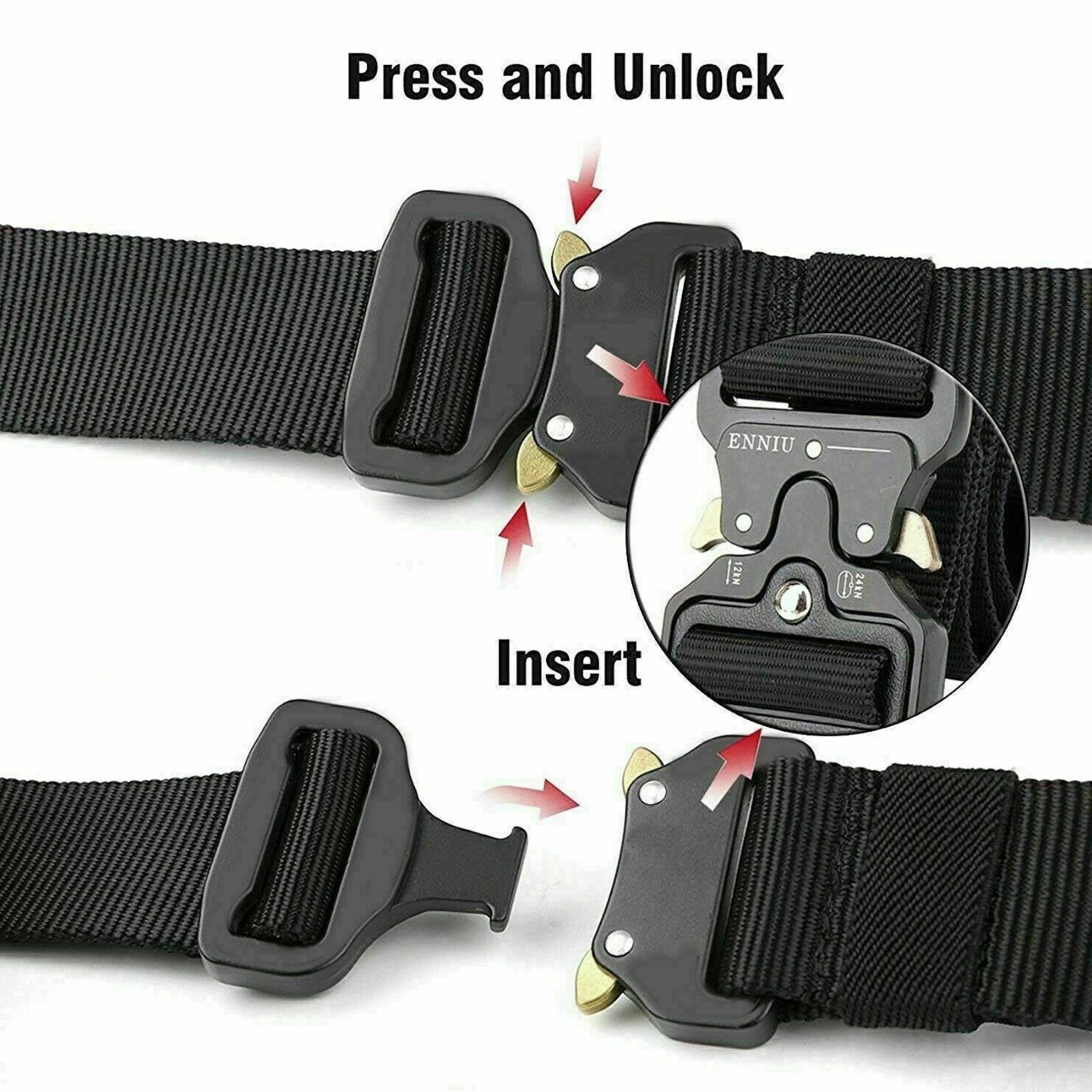 MEN Casual Military Tactical Army Adjustable Quick Release Belts Pants Waistband
