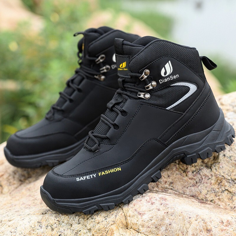 Men’s Steel Toe Work Boots Waterproof Anti-Smash Safety Shoes Construction Shoes