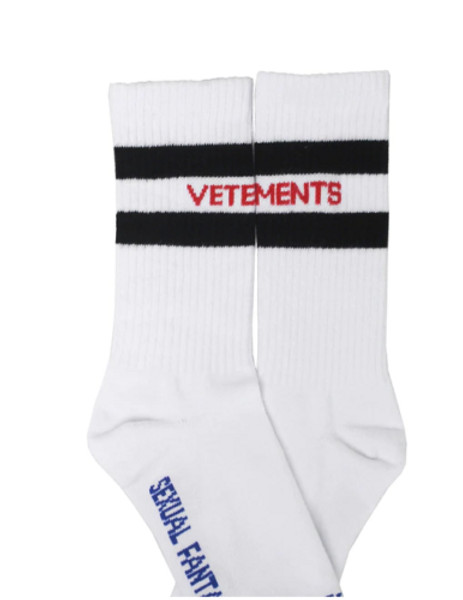3-Pack VETEMENTS Sexual Fantasies Men’s Socks – White – One Size – Free Shipping