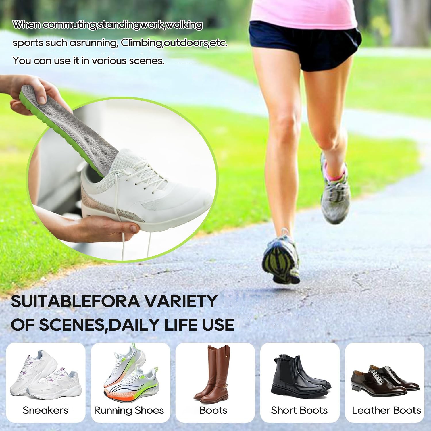 4D Cloud Height Increasing Insoles – Ultra Soft Elastic Comfort Shoe Pads US7-12