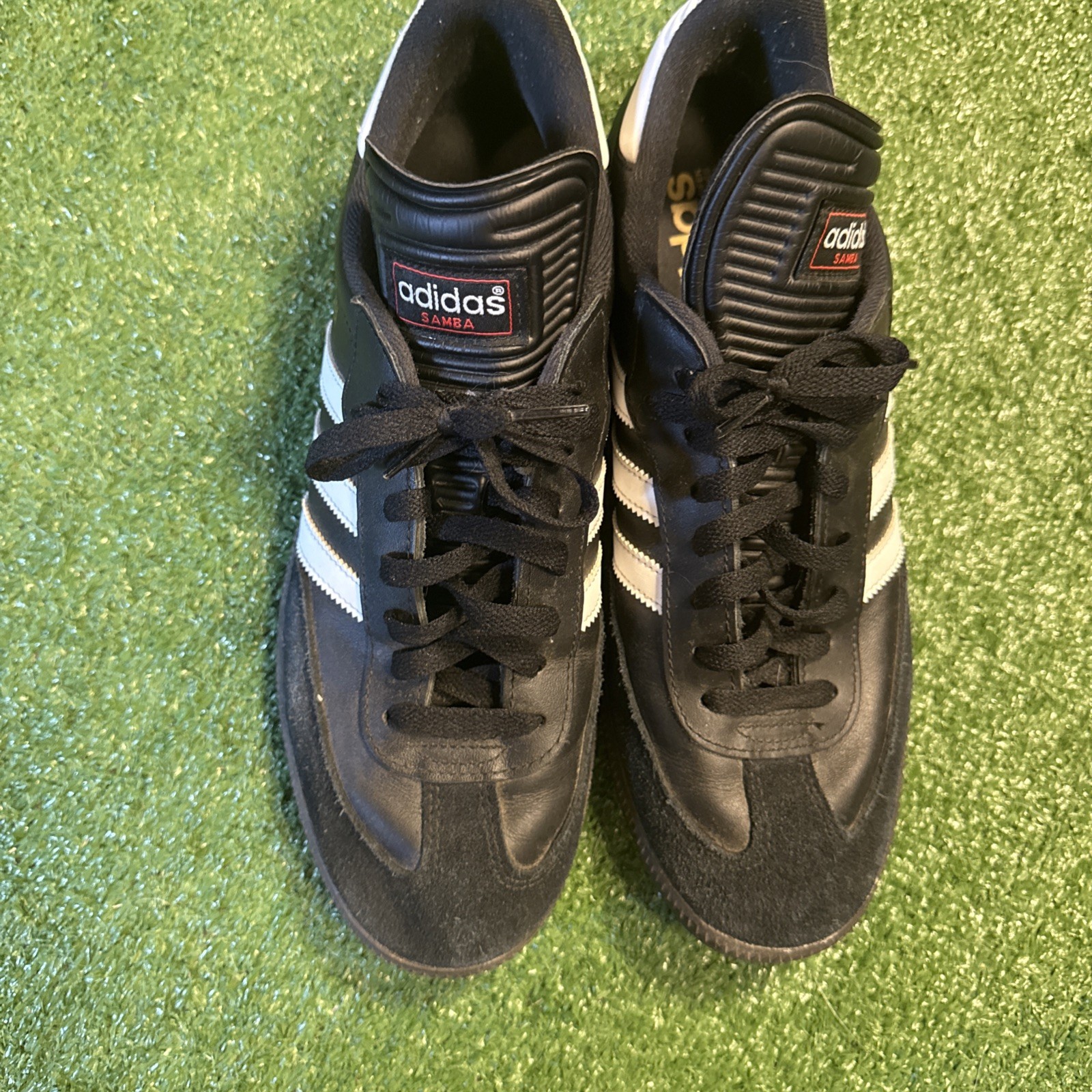 Adidas Samba Shoes Mens Size 10.5 Black Leather Indoor Soccer Sneakers 034563