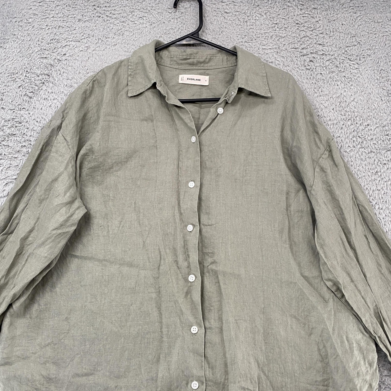 Everlane Linen Shirt Womens XL Button Up Relaxed Long Sleeve Minimalist Capsule
