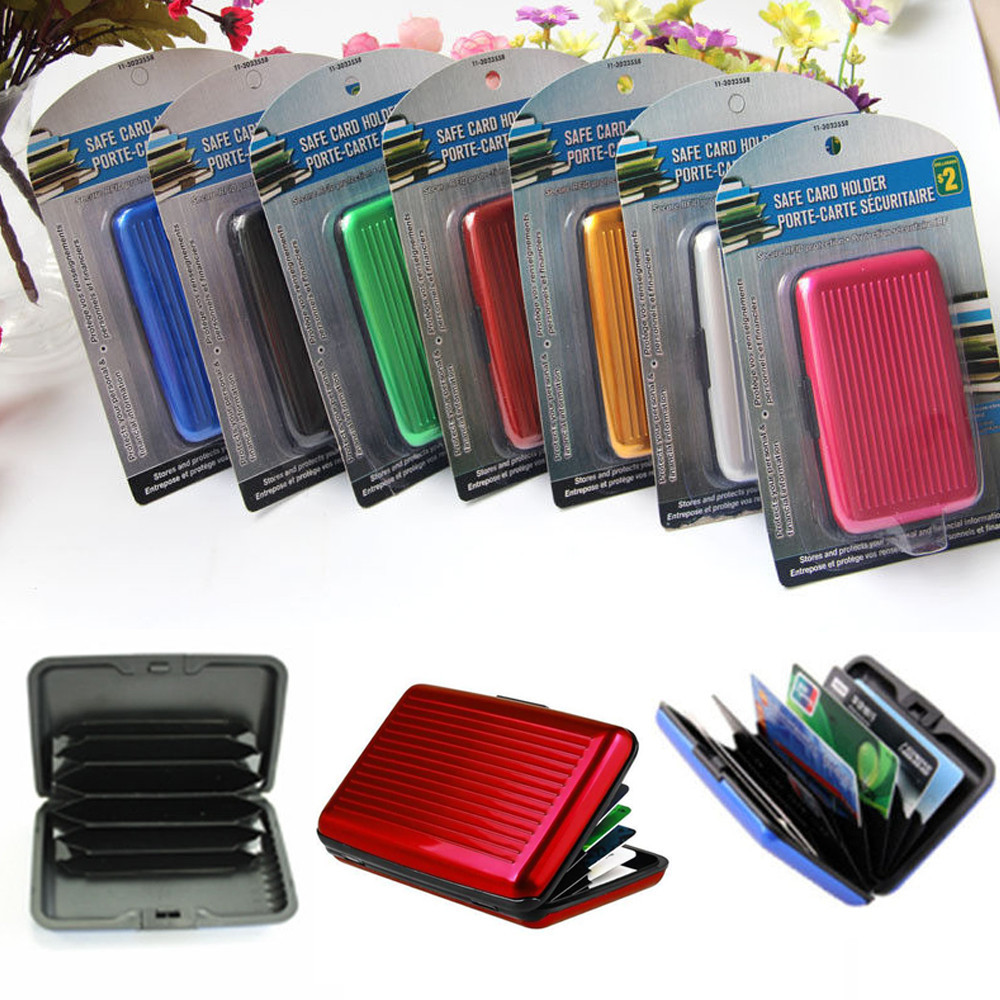 Aluminum Metal Wallet Business ID Credit Card Case Holder Anti RFID Scanning USA
