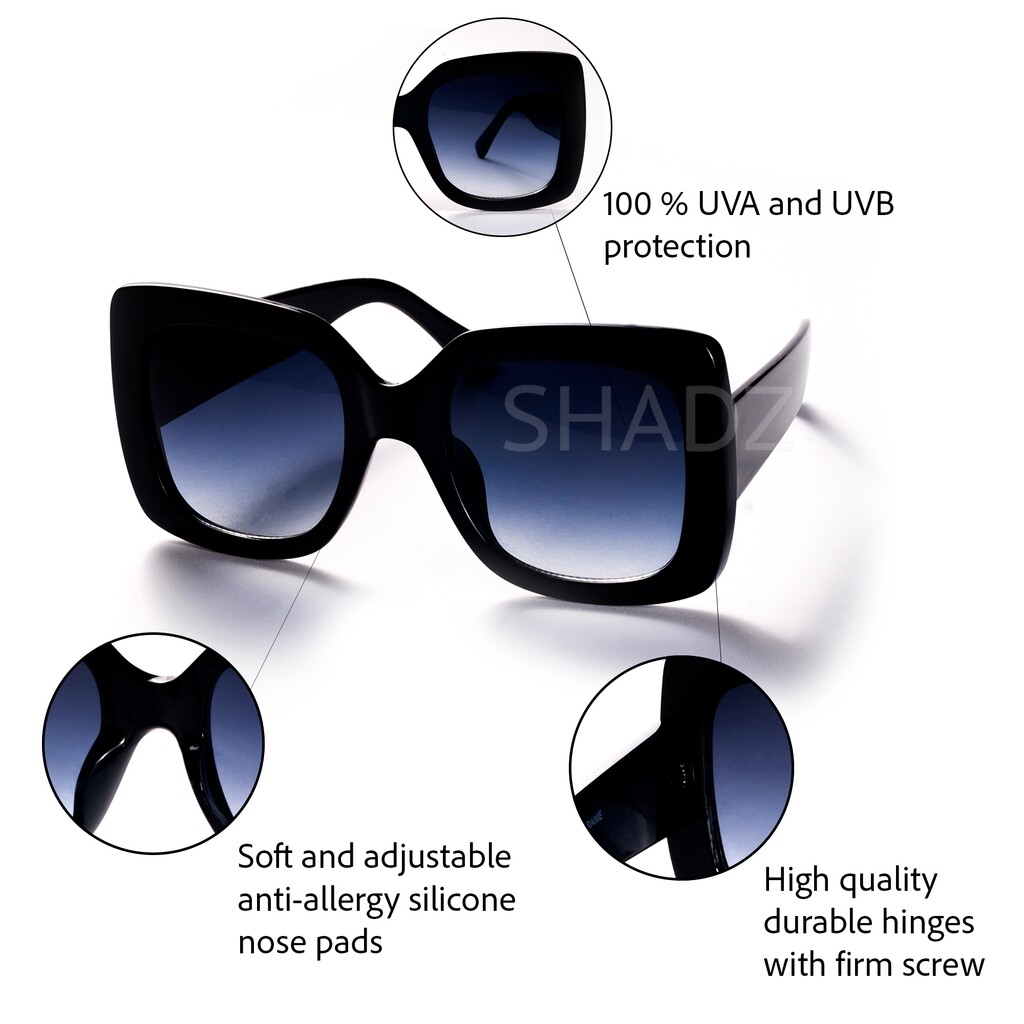 Sunglasses “JACKIE” Large Oversized XL Square Lady Women Retro Vintage GAFAS