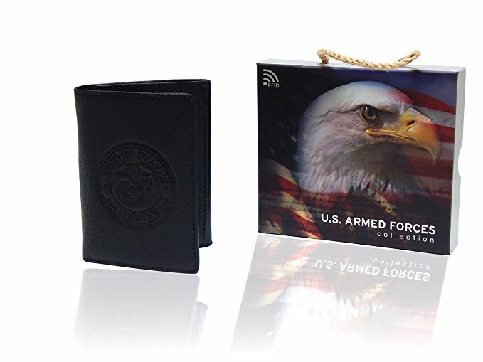 U.S. Armed Forces RFID Men’s Genuine Leather Wallets Army Navy Marines Air force
