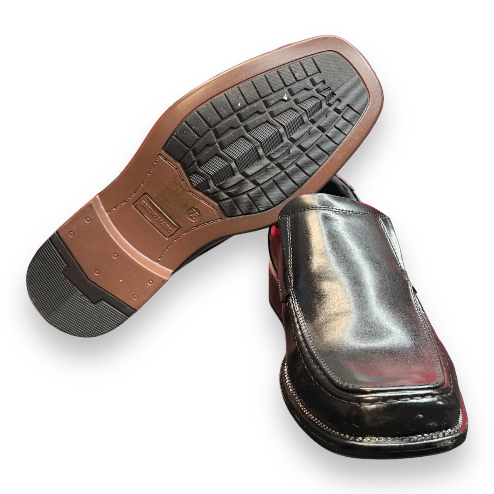 Bruno Marc Size 7.5 Goldman-02 Slip on Leather Lined Square Toe Dress Loafers