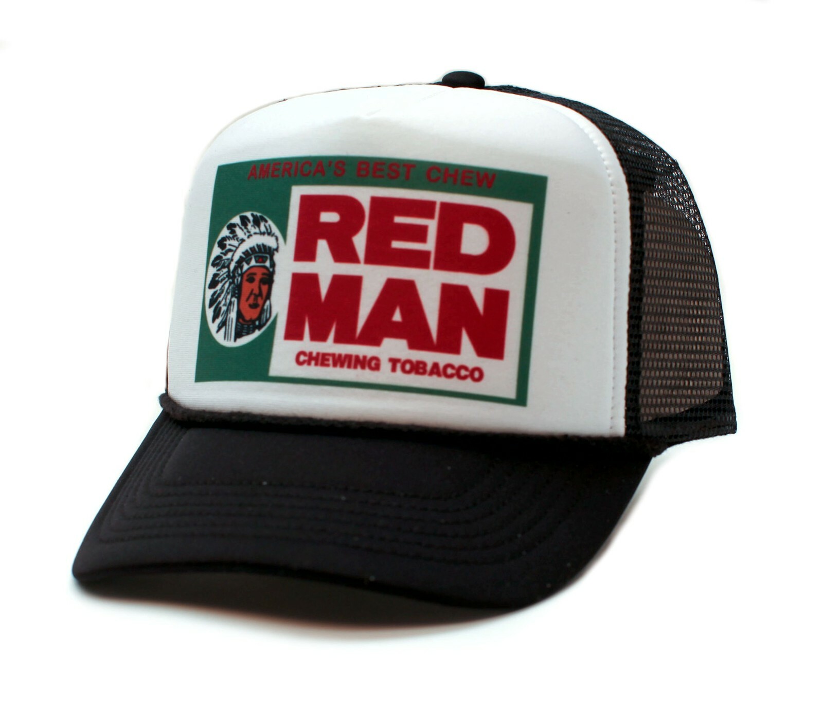 Red Man Chewing Tobacco Hat Vintage Redman Logo Truckers Cap Adult Multi