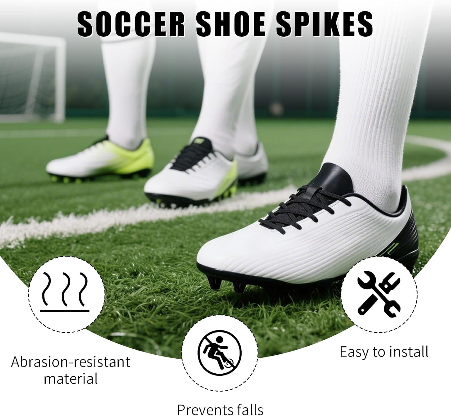 12Pcs Football Boot Studs, 0.51In & 0.63In Plastic Soccer Cleats Replacement Spi