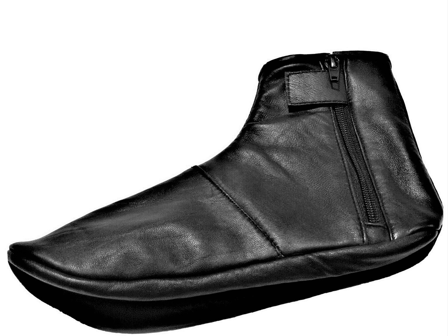 Men’s Women’s Unisex Real Halal Sheep Leather Black Socks Khuf With FleeceLining