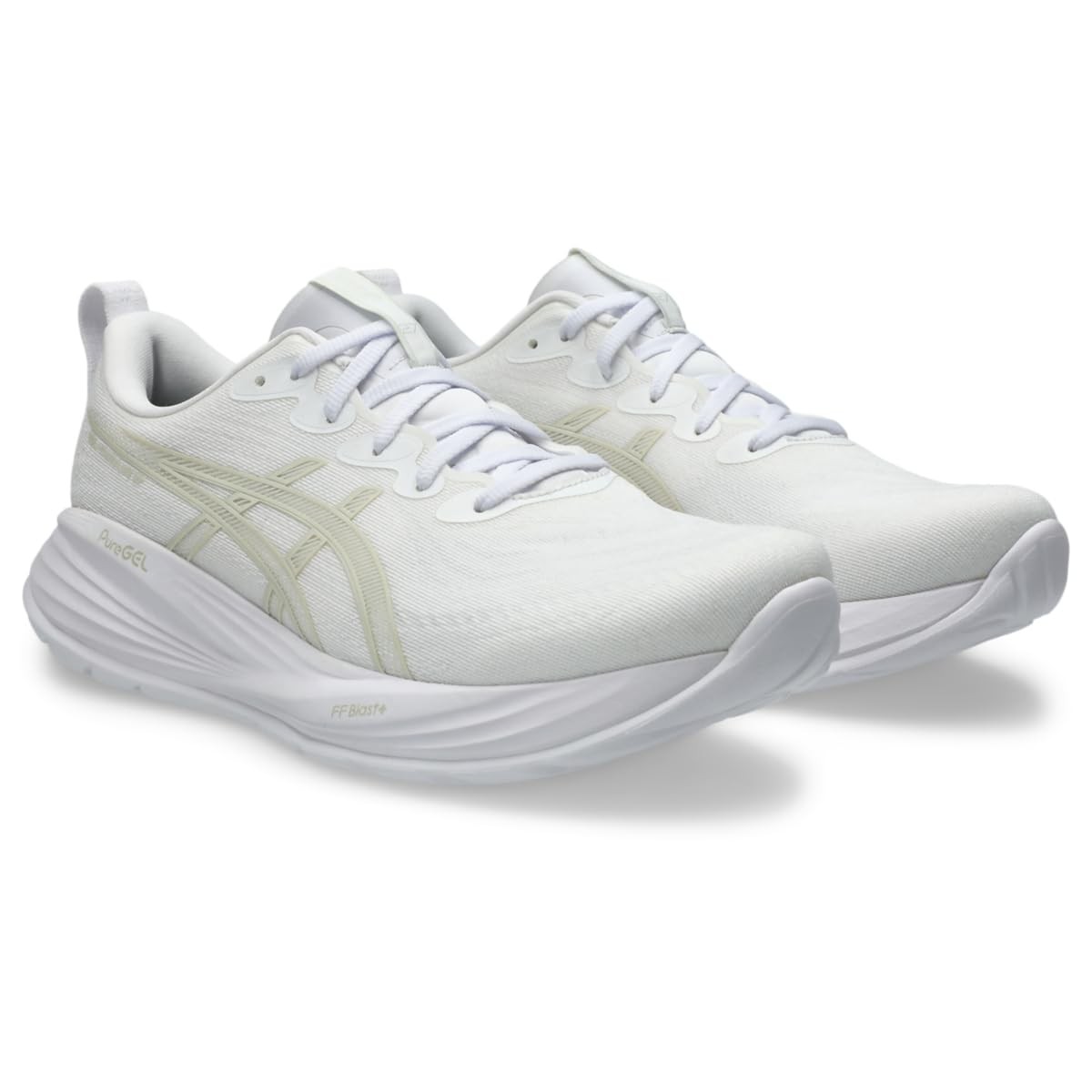 NWT ASICS Men’s Gel-Cumulus 27 Running Shoes, White/Lake Grey, Size 12