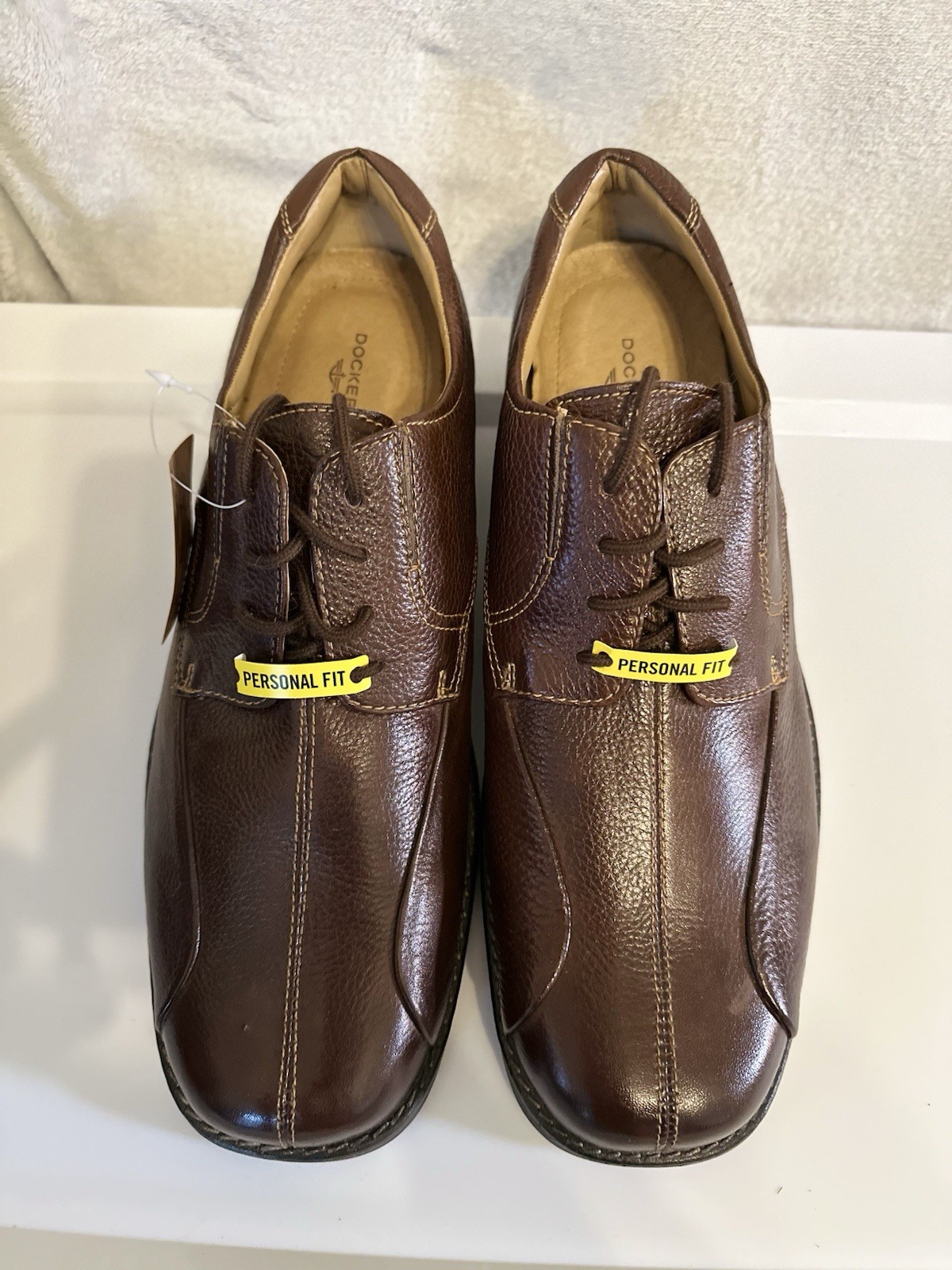 Dockers All Motions Men Brown Leather Shoes Lace Up Pro Style 12 New USA Seller