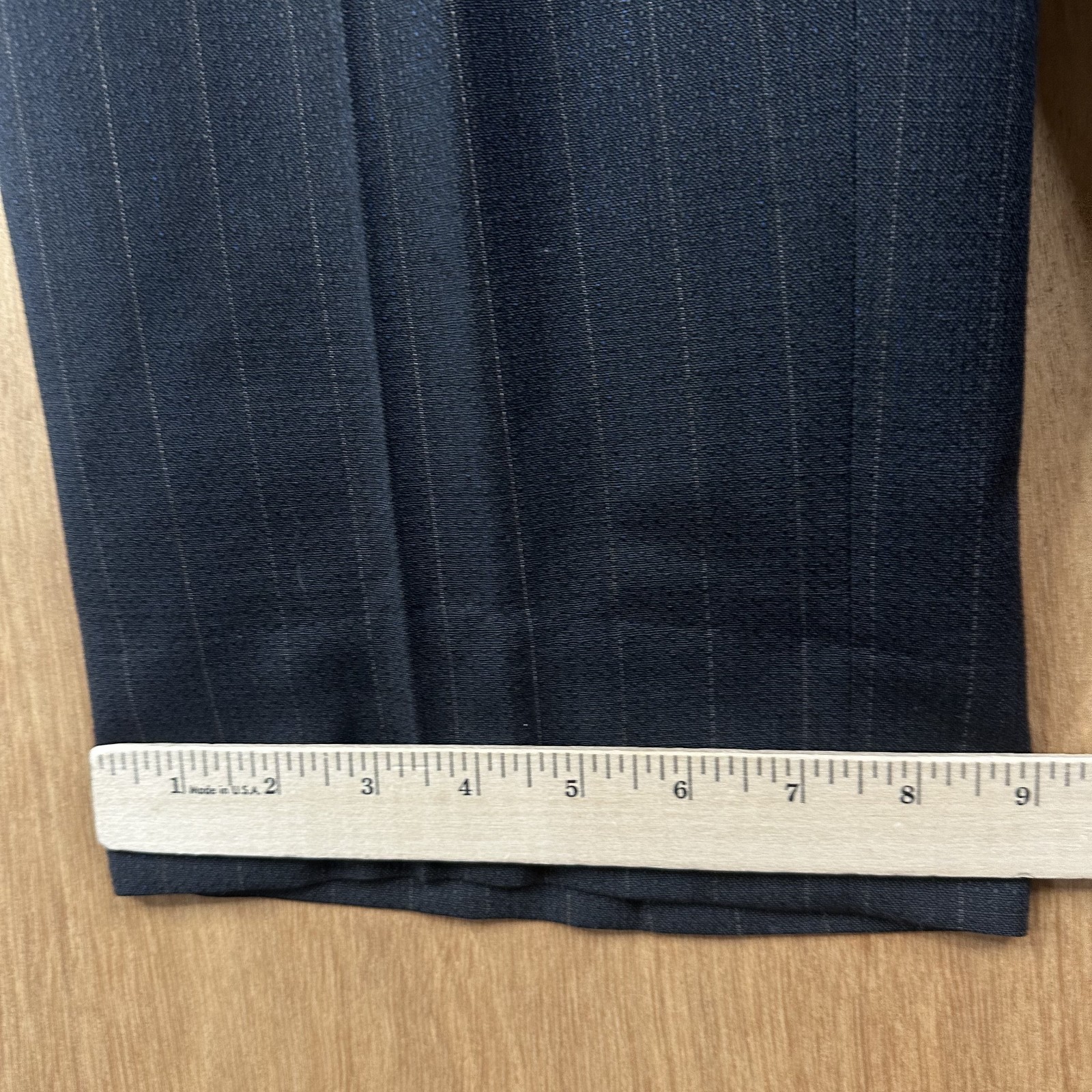 VTG Double Breasted Suit Mens 42R Gray Pinstripe Wool Pants 30×32 Canvased Retro