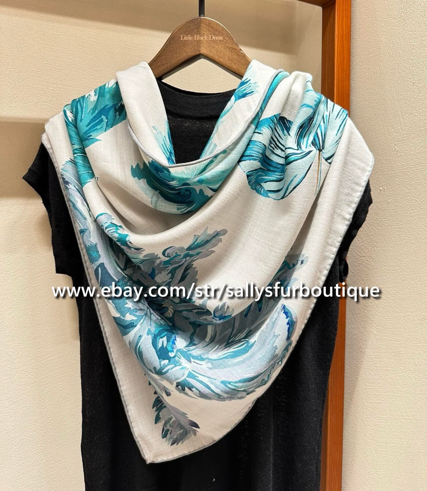Sallys Cashmere & Silk Wrap Scarf Tulips Print 2 Face Triangle Shawl 190*90cm