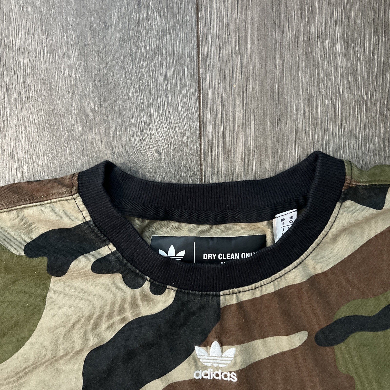 Adidas Dry Clean Only Womens XS Green Camo T Shirt Dress