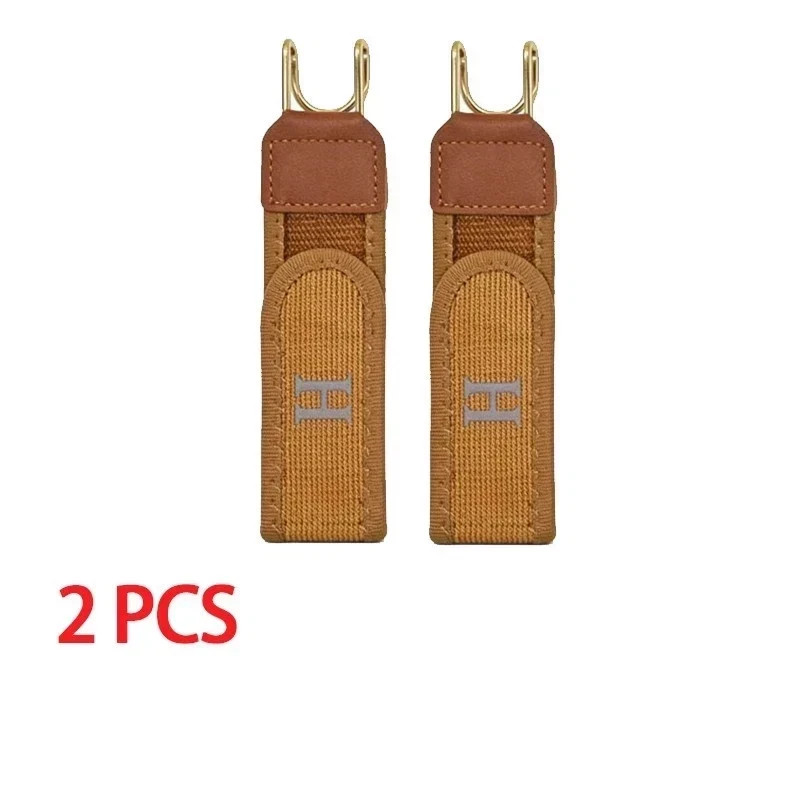 2PCS Tactical Metal Hook Elastic Belt Buckle-Less Invisible Waist Belt Closure