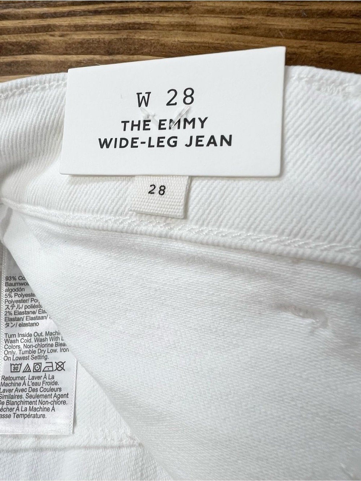 Madewell The Emmy Wide-Leg Jean in Super Stretch Denim in Tile White Size 28 NWT