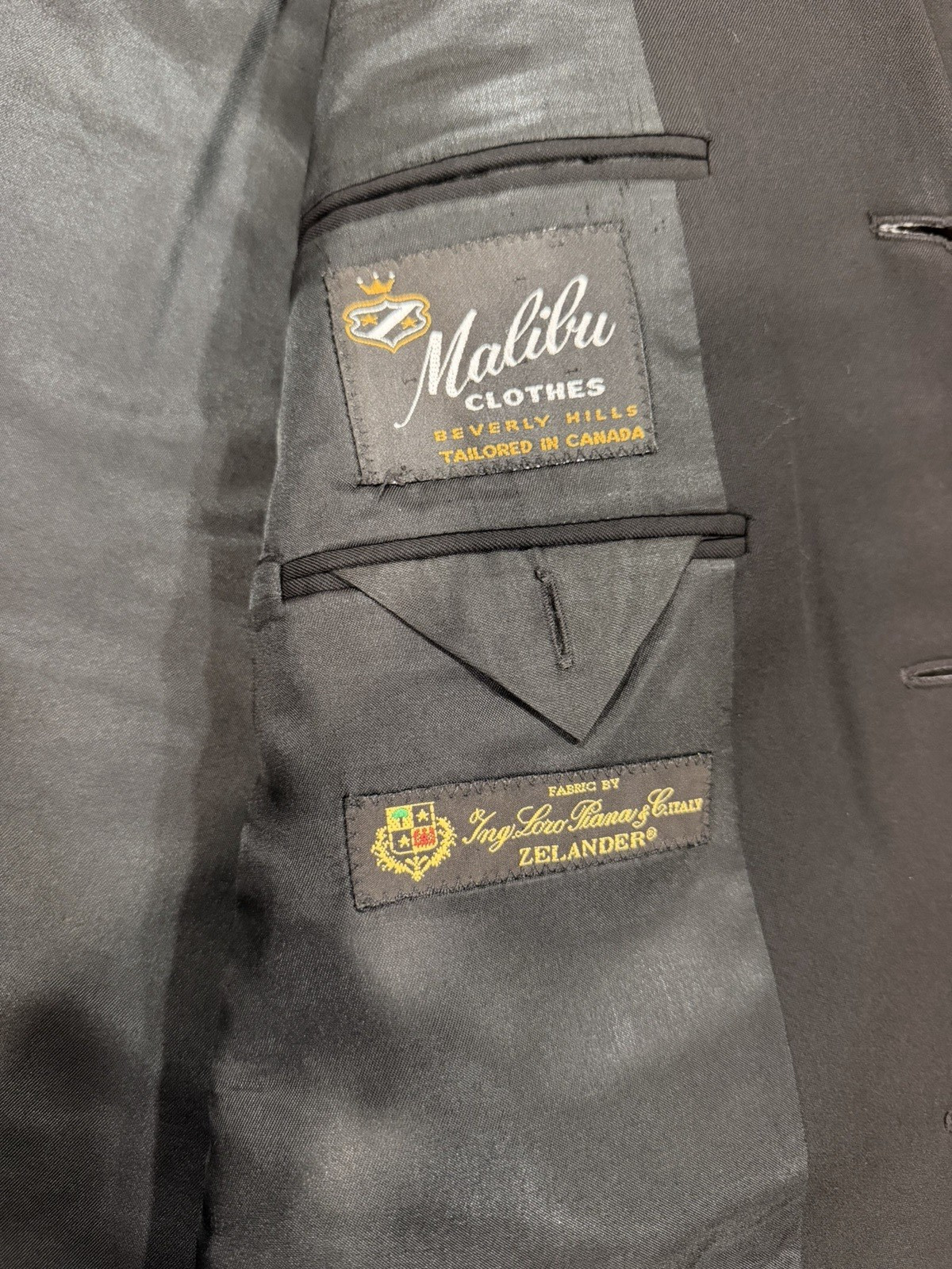 Loro Piana Fabric Malibu Clothes Beverly Hills Solid Black Blazer Canada 46L/48R