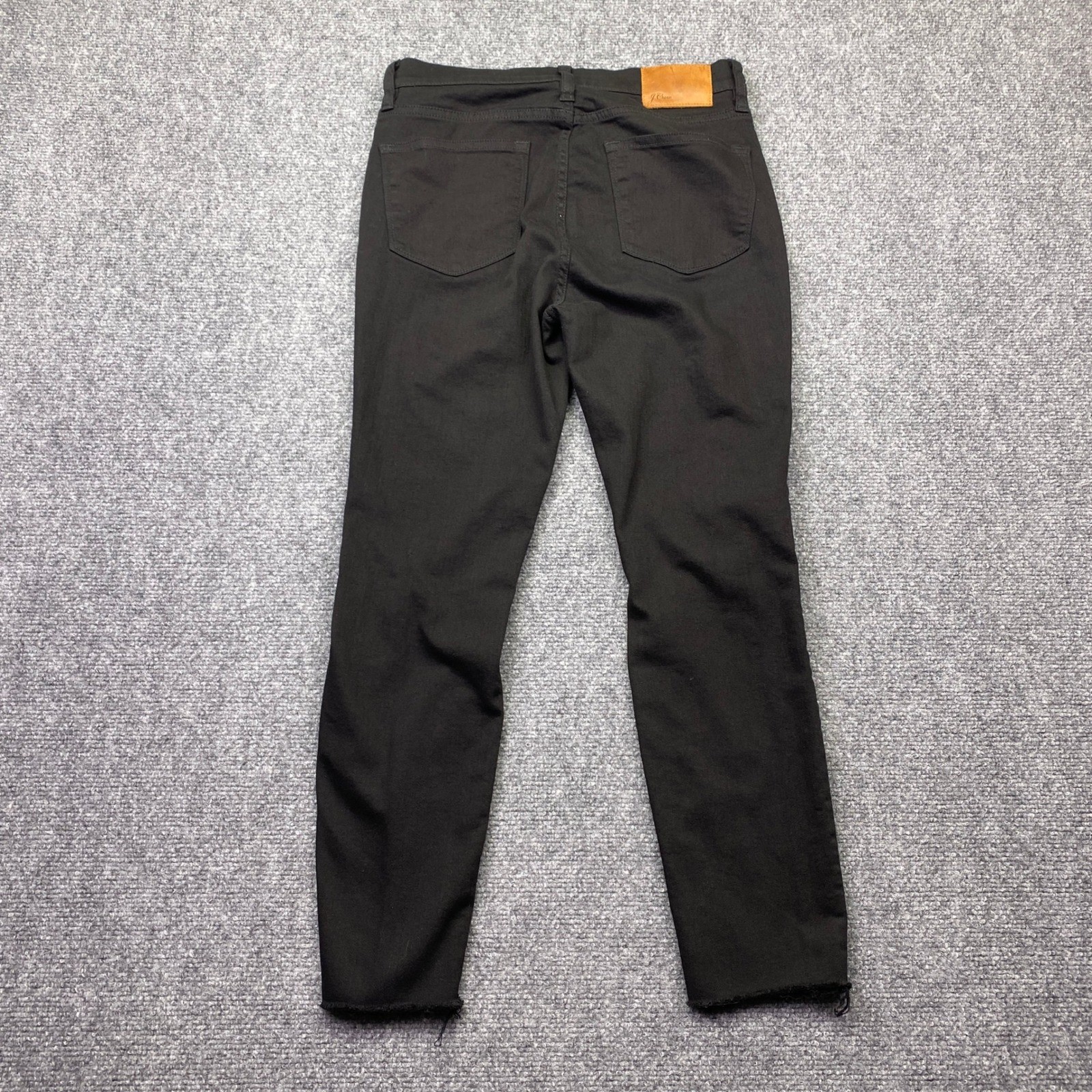 J.Crew Lookout High Rise Skinny Jeans Black Distressed Raw Hem 28P F7138