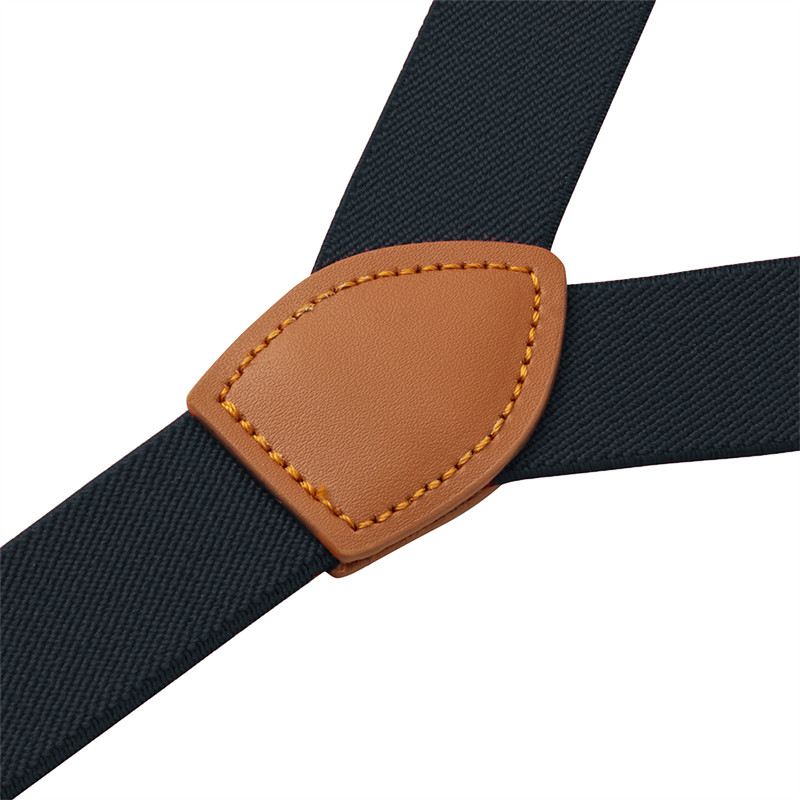 Men’s Suspenders Y Back Adjustable Leather Elastic Y-Shaped Hooks Pants Braces