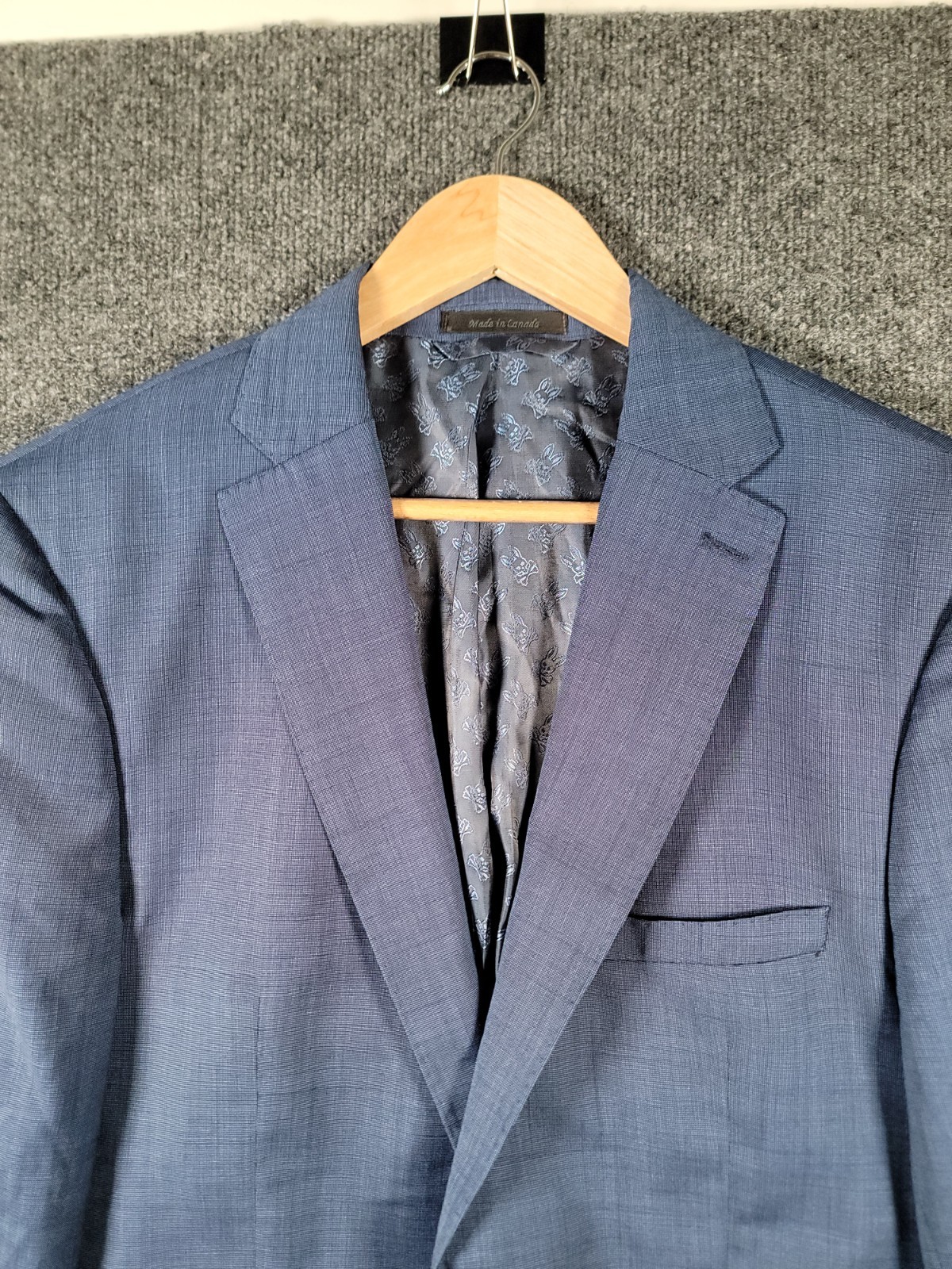 Psycho Bunny Jacket Mens 42R Blue Navy Wool Blazer 2 Button Business Casual