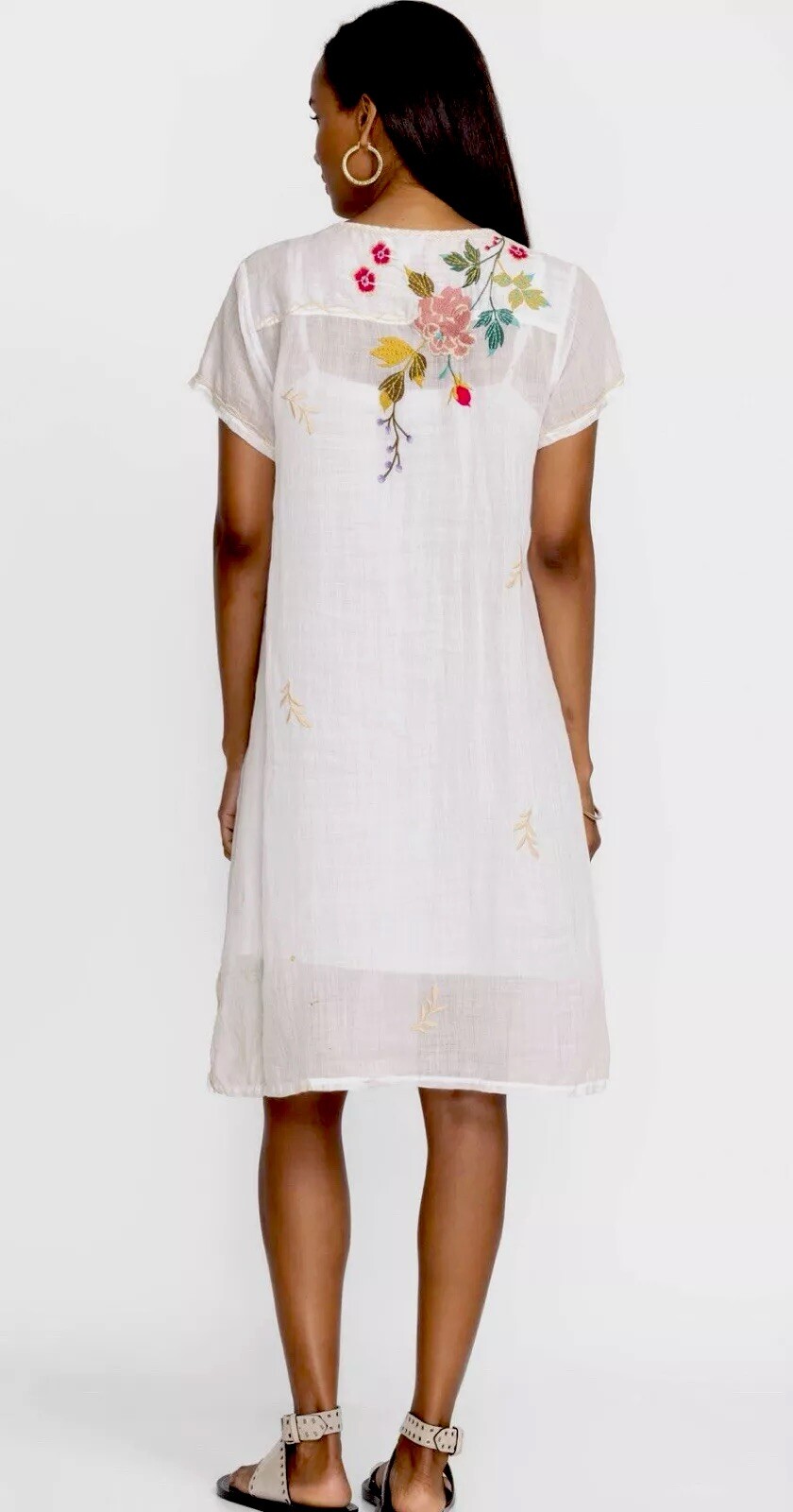 $250 Johnny Was SZ XS Adele Drape Tunic Swing Dress NO SLIP ~ Otherwise PRISTINE