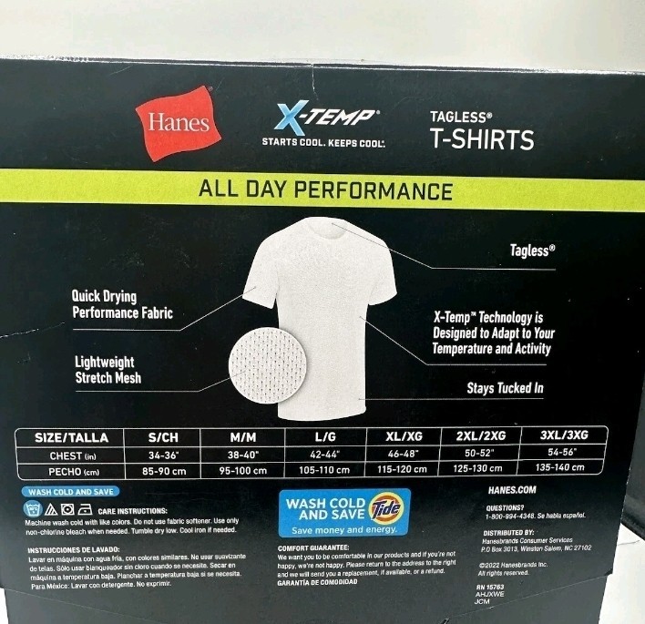 Hanes Men’s X-Temp All Day Breathable Mesh Crewneck Undershirts 3-Pack XL