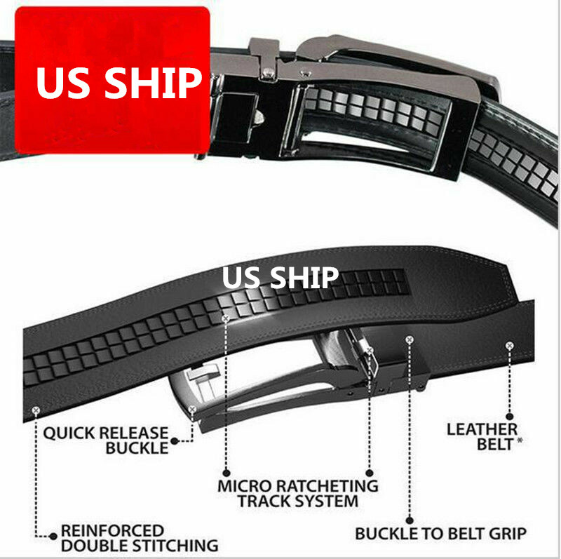Cosy Installation Leather Belt Automatic Adjustable Men Gift Adult US Seller