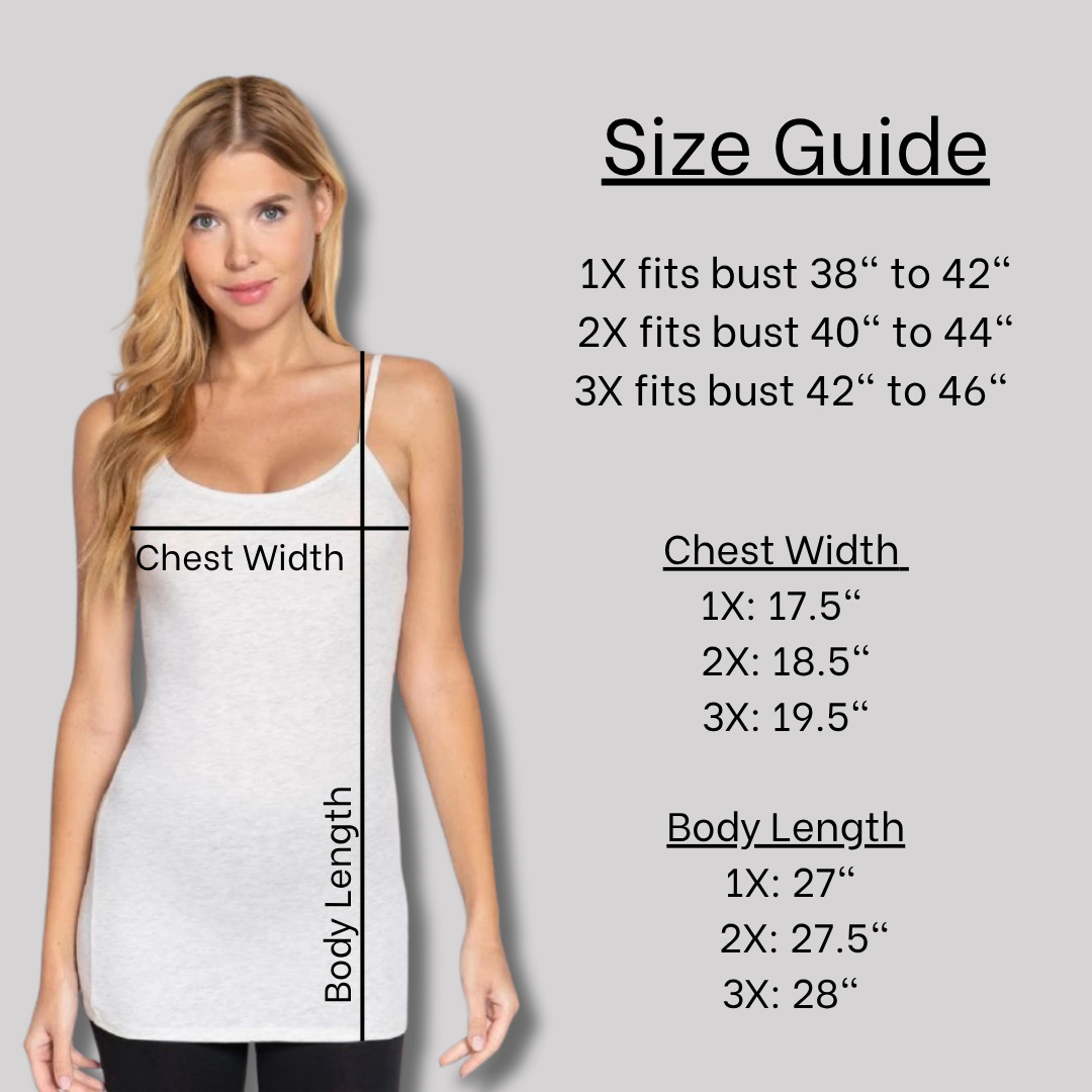 XL 1XL 2XL 3XL Women Tank Top Plus Size Long Cotton Cami Spaghetti Straps No Bra