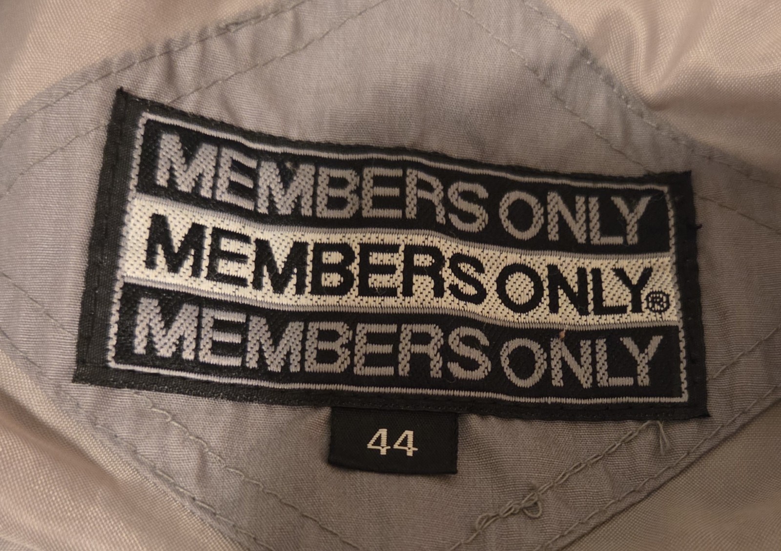 Members Only Men’s Gray Bomber Jacket Full Zip Stand-Up Collar Size 44