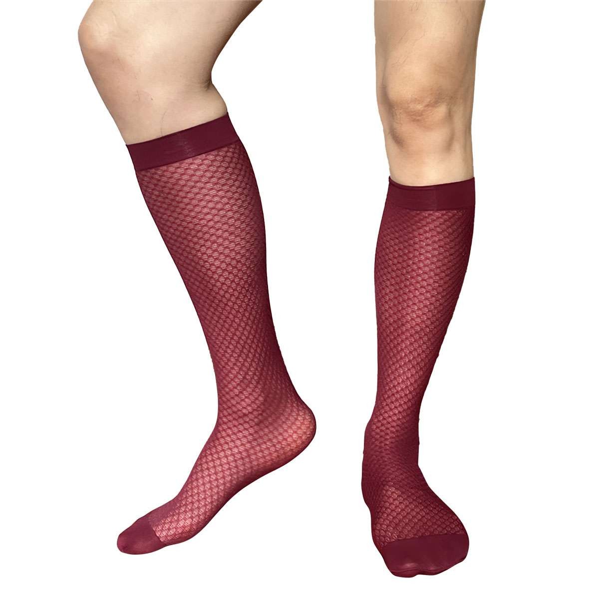 1/2/3 Pairs Mens Ultra Thin Dress Socks Silk Sheer Business Socks