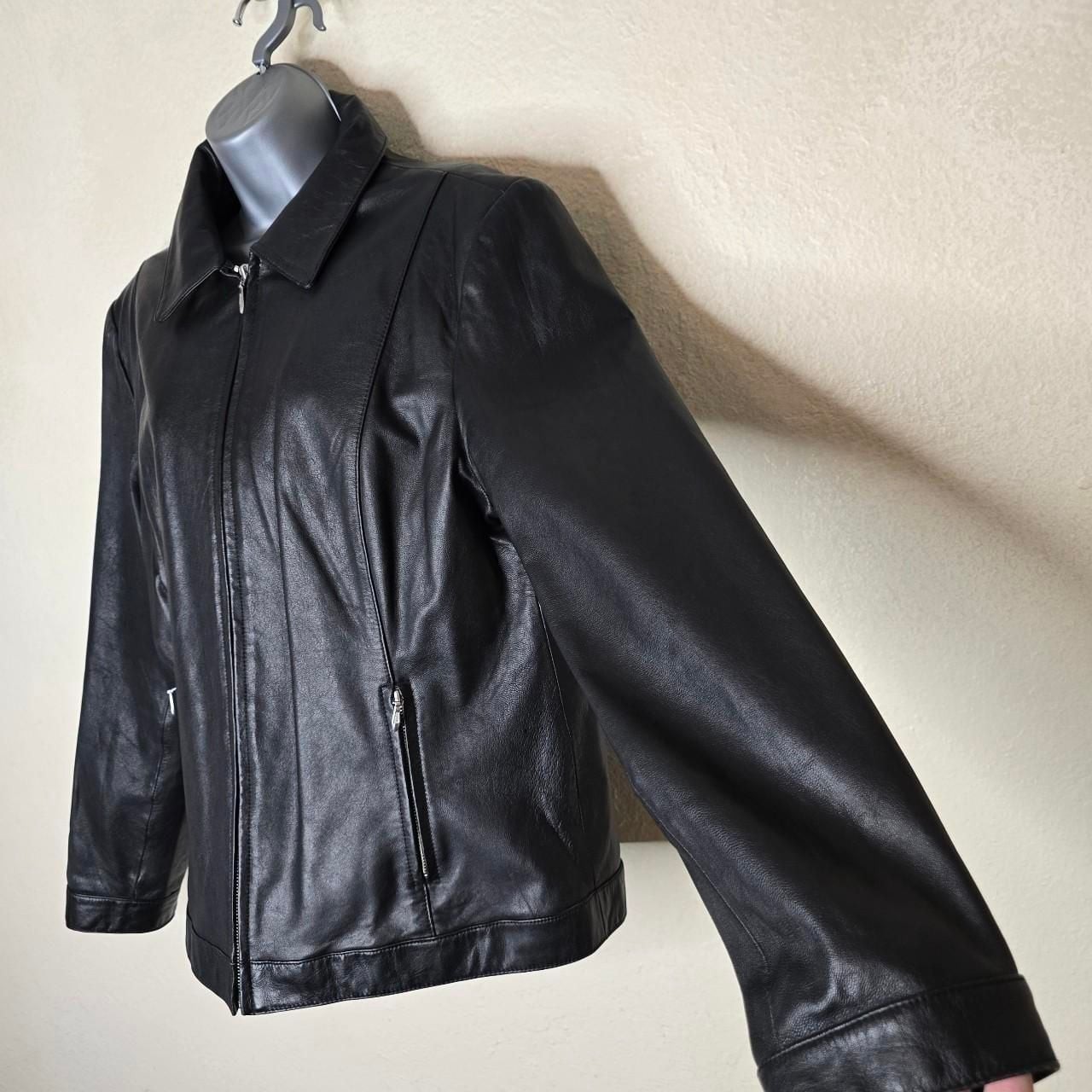 Wilsons Leather Maxima Black Genuine Leather Moto Jacket