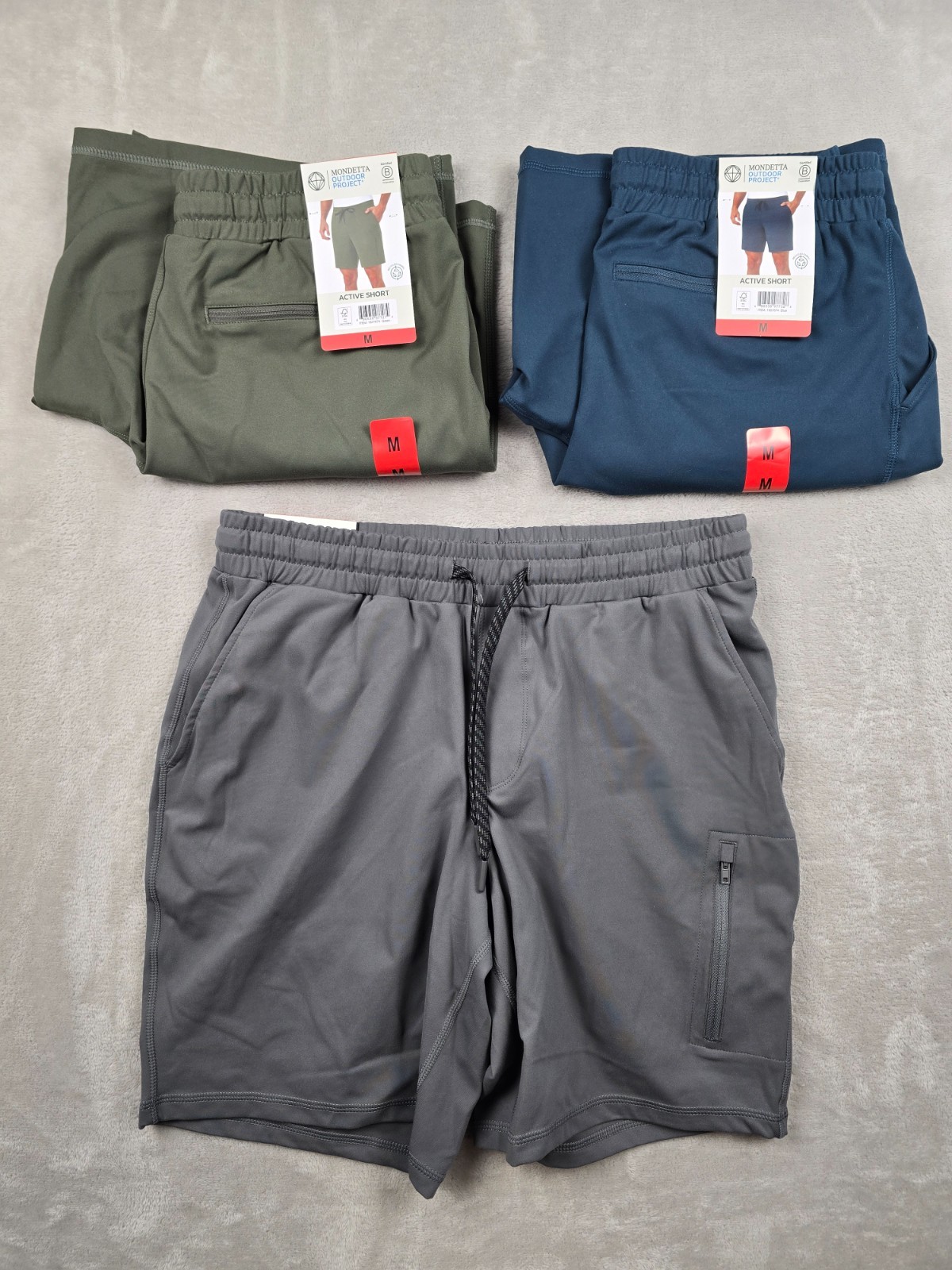 New Mondetta Outdoor Project Active Shorts Mens Zip Pocket Pick Size Color