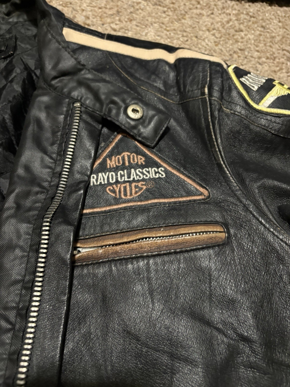 Black leather biker jacket with patches #biker #leatherjacket