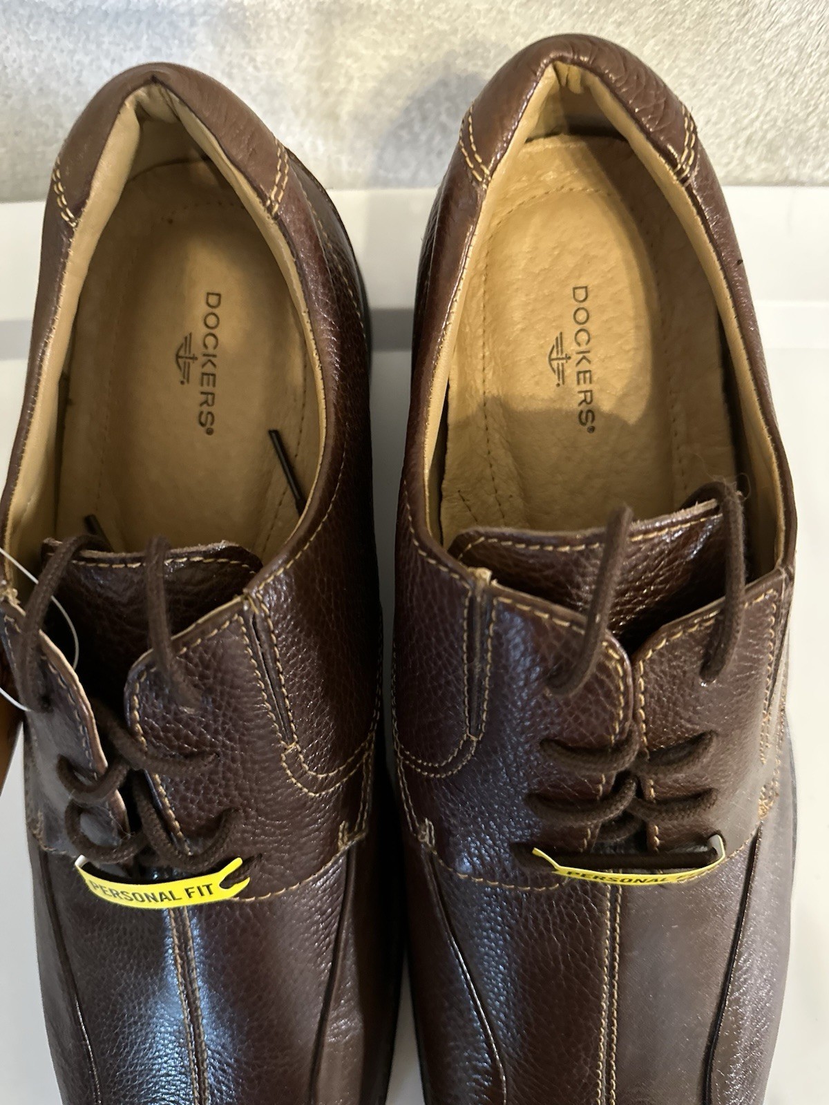 Dockers All Motions Men Brown Leather Shoes Lace Up Pro Style 12 New USA Seller