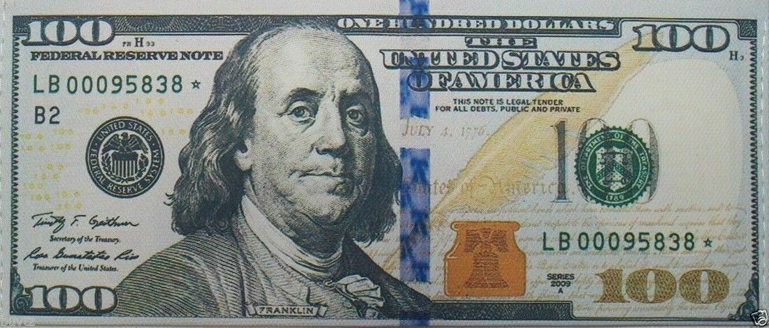 100 Pack – 100 Hundred Dollar Bill Wallets Money Bi-Fold Card Holder – US SELLER