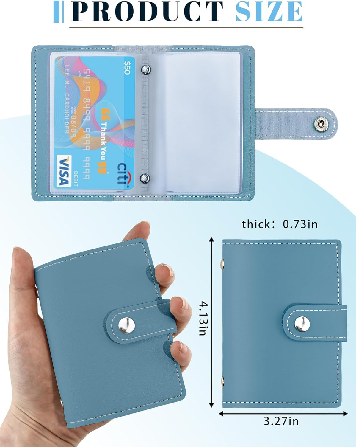 Leather Business Card Holder, 26 Card Slots, RFID Blocking Secure Professional C
