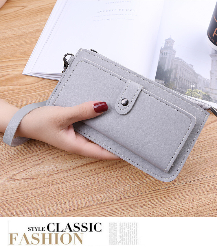 Women Leather Clutch Wallet Fashion Zip Long Purse Card Holder Phone Handbag