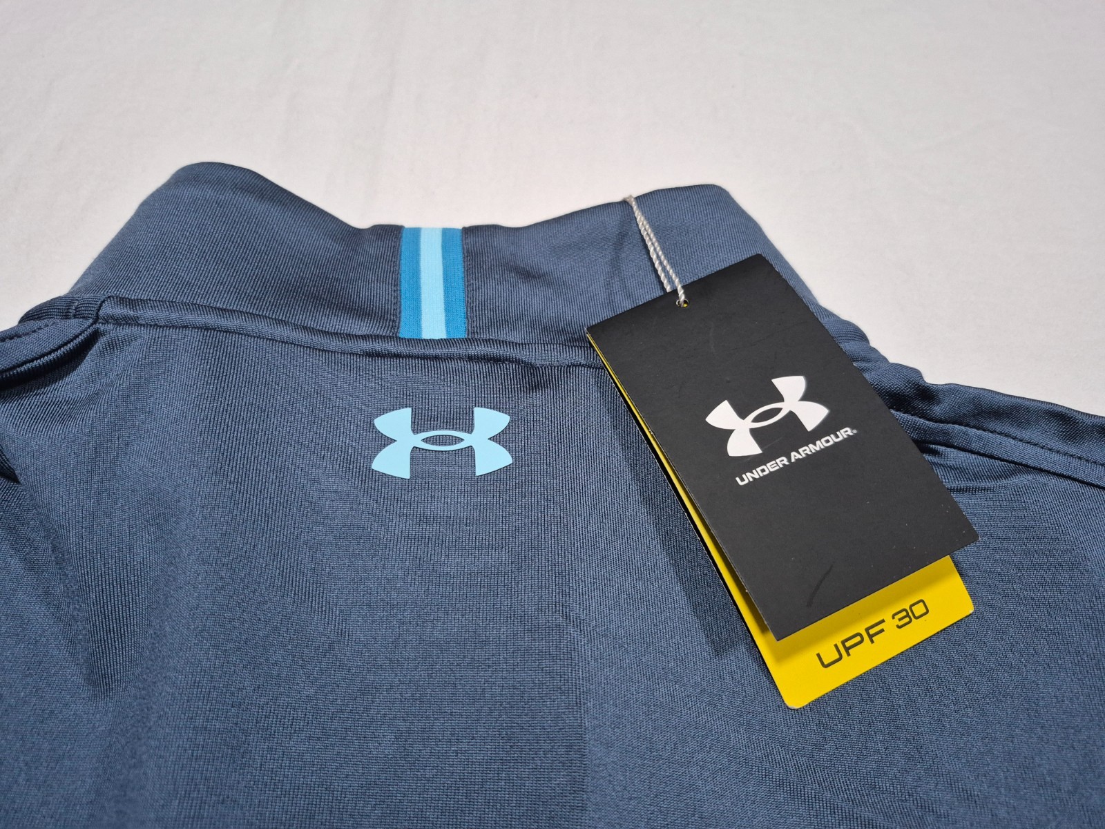 Under Armour Pullover Mens Blue Long Sleeve 1/4 Zip Golf UPF 50+ Top Loose